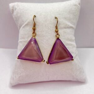 💜Purple Geometric Triangle Drop Earrings 💜